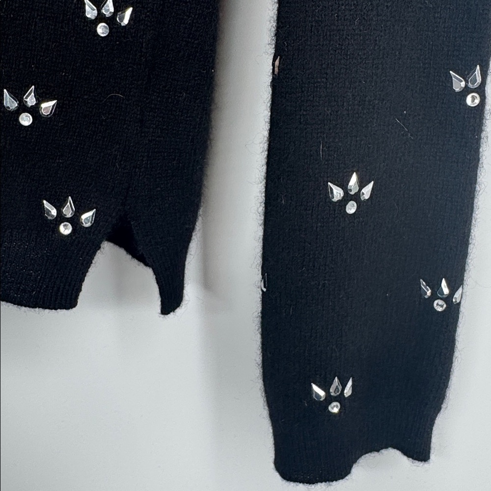 Maison Jules 100% Cashmere Black Sparkly‎ Scoop Neck Sweater Large - Picture 6 of 8